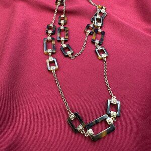 Ralph Lauren Tortoise and Silver Chain Necklace